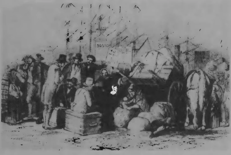 Irish immigrants boarding ships at Queenstown, Cork, 1851