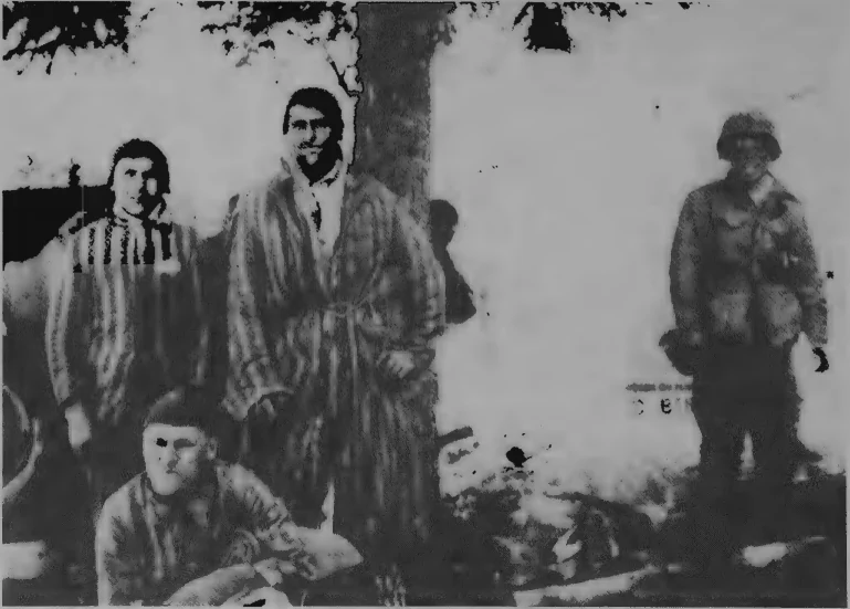 Jewish prisoners liberated at Dachau by US troops