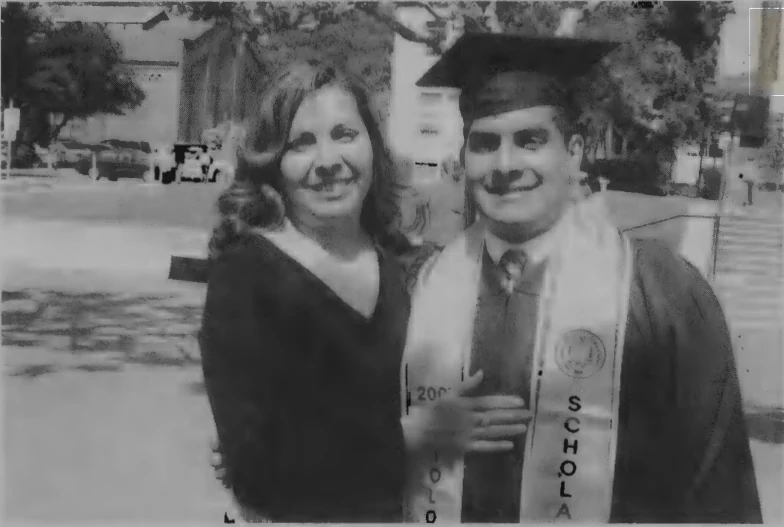 Alexis Lopez and his mother at his University of California, Berkeley graduation, 2007