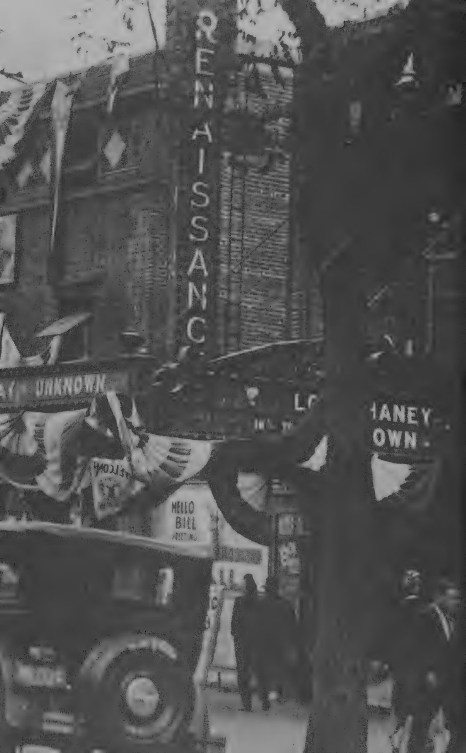 Detail of a photograph of the Renaissance Casino ballroom building in Harlem, New York City, 1927.